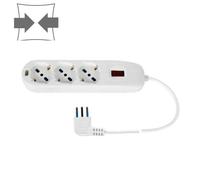 MULTIPRESA BIPASSO SCHUKO 3 POSTI CON INTERRUTTORE SPINA 10A -ECO30209N ECOVA