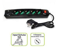 MULTIPRESA BIPASSO TECNOWARE FMP5GIGUSB POWER CLEANER INPUT SCHUKO - 5 OUTPUT IT