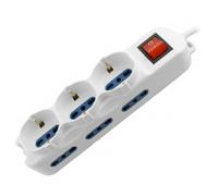 Multipresa Bipasso Vultech 9 Posti con tasto ON/OFF MU-02