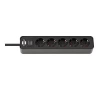 Brennenstuhl Presa multipla a 5 vie Ecolor, nera, 1,5m, H05VV-F 3G1,5 Quantità:1