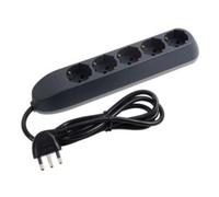 BTICINO Ciabatta Multipresa Elettrica Poker 5 Posti, 5 Prese Polivalenti (Schuko 10/16A e Bipasso), Ciabatta Elettrica con Interruttore, Cavo 1,5m Spina 16A, Salvaspazio, Robusta e Professionale, Nero