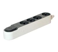 CHACON Blocco design parafulmine 4x16A con interruttore - 5 m - Grigio scuro