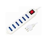 MULTIPRESA CIABATTA CORRENTE ELETTRICA 6 POSTI 10/16A BIPASSO CON INTERRUTTORE