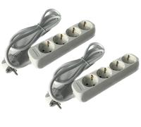 Multipresa Ciabatta Elettrica 2 x 4 shuko Grundig Socket Cavo 1,4 Mt 2 pezzi
