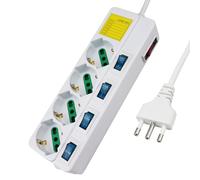 Multipresa ciabatta elettrica 4 Posti 10/16A Bipasso Schuko 250V Max 2500W con