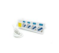 Multipresa ciabatta elettrica 4 posti con 5 interruttori protezione sovraccarico