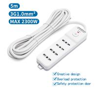 multipresa ciabatta elettrica 4 posti con interruttore generale cavo da 5 metri spina:10a 250v 2p+e presa:4-way p17/p11