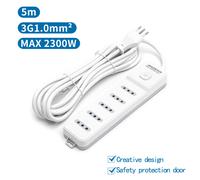 MULTIPRESA CIABATTA ELETTRICA 5 POSTI CON INTERRUTTORE GENERALE CAVO DA 5 METRI