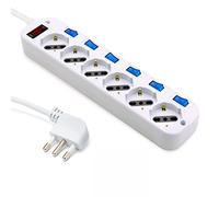 Multipresa ciabatta elettrica 6 Posti 10/16A Bipasso Schuko