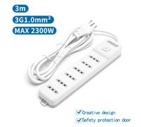 multipresa ciabatta elettrica 6 posti con interruttore generale cavo da 5 metri spina:10a 250v 2p+e presa:10a 250v 6-way p11