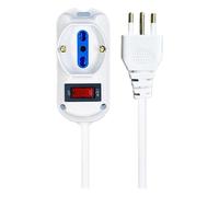 Multipresa Elettrica 3 Posti, Cavo 5M, Ciabatta Spina 10A con Interruttore, Max 2500W 250V, bianca