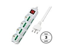 Multipresa Ciabatta Elettrica Cavo 3M Con 12 Posti 4 Prese Schuko 10/16A + 8 Pre