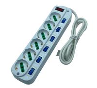 Multipresa Ciabatta Elettrica con 6 Prese Universali ITA 10/16A schuko bipasso