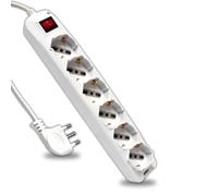 V-Tac Multipresa 6 Posti Colore Bianco con Interruttore Luminoso - SKU 8713