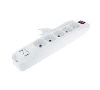 Multipresa Ciabatta Elettrica Spina Con 2 USB 2,1A Cavo 1,5 Metri 5 Posti 2P+T 1