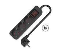 Multipresa con 3 Prese con Interruttore TM Electron 3680 W Nero [3 m]