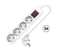 Multipresa con 4 Prese con Interruttore TM Electron 3680 W Bianco [3 m]