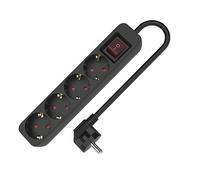 Multipresa con 4 Prese con Interruttore TM Electron 3680 W Nero [1,5 m]