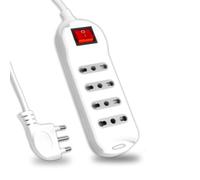 V-TAC Multipresa con Cavo 15m 4 Prese 10/16A 2P+T Bipasso con Interruttore Luminoso e Spina 16A 2P+T Colore Bianco