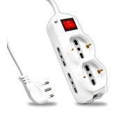 Multipresa con Cavo 1,5mt 4 Prese Laterali 10/16A Bipasso 2 Frontali 10/16A Bipasso Shuko Interruttore e Spina 16A