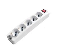 MULTIPRESA BIPASSO SCHUKO 5 POSTI CON INTERRUTTORE MULTIVS-LED8712 V-TAC
