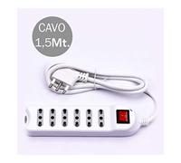 MULTIPRESA BIPASSO 6 POSTI ED INTERRUTTORE MULTIVV-LED8742 V-TAC