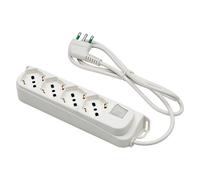 MULTIPRESA CON INTERRUTTORE 4 uscite / spina 2P+T 16A - nera