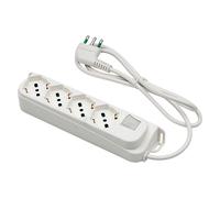 MULTIPRESA CON INTERRUTTORE 6 uscite / spina 2P+T 16A - bianca