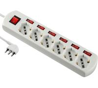Multipresa con interruttori indipendenti 6 prese ELECTRALINE