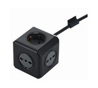 MULTIPRESA CUBO 2 SCHUKO + 3 BIPASSO NERO