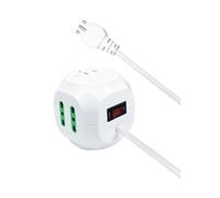 Multipresa Cubo 8 Posti 4 Prese 10/16A + 1 Presa Bipasso Schuko + 2 USB + USB C