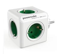 Allocacoc Power Cube Original Adattatore Spina, Bianco/Verde