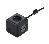 MULTIPRESA CUBO DUAL 2 SCHUKO + 2BIP + 2USB 2.1A 1 PZ