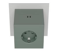 Multipresa Cubo Schuko AVOLT Square 2 con USB-C (30W) - Presa Multipla di Design con 3 Prese e 2 Porte USB-C - Ciabatta Elettrica Compatta da Parete per Scrivania, Ufficio e Casa