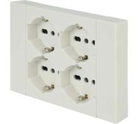 Electraline 22105 Multipresa da incasso Quadra 4 Posti Universali P40, compatibile con tutte le scatole da incasso 3 posti (muratura o cartongesso)