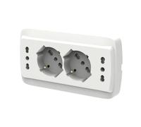 Multipresa Da Incasso Scatola 503 Bianco Opaco, 2 Prese Schuko Universale P40 + 2 Prese Bipasso Italiano 10/16A, Solo 140X80X23mm