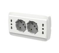 Multipresa Da Incasso Scatola 503 Bianco Opaco, 2 Prese Schuko Universale P40 +