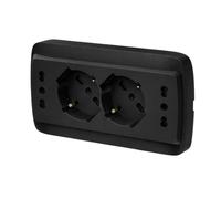 Multipresa Da Incasso Scatola 503 Nero Opaco, 2 Prese Schuko Universale P40 + 2