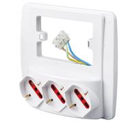 Multipresa da parete con 3 attacchi schuko e quadro per placca 3 posti Emilia RS94130