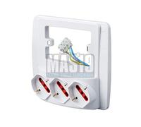 Idroweb Multipresa da Parete Emilia SMART 3 Spina universale Bianca