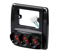 Multipresa da parete Smart con 3 prese schuko bivalenti 10/16A 220V nera