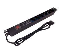 Link Multipresa per Rack 19'' con Interruttore, 6 Prese e Protezione da Sovratensioni