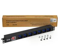 MULTIPRESA DA RACK 19" 7 PRESE UNIVERSALI CON INTERRUTTORE SPINA ITALIANA 16A CA