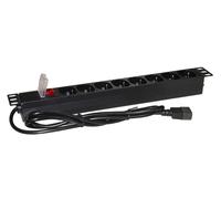 MULTIPRESA DA RACK 19 8" PRESE UNIVERSALI CON INTERRUTTORE SPINA C14