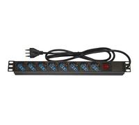 MULTIPRESA DI ALIMENTAZIONE PROTETTA PER ARMADI RACK 19'' 8 PRESE 10A/16A/SCHUCO