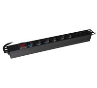 MULTIPRESA DA RACK 19" CON 6 PRESE UNIVERSALI + 3 PRESE C13 CON INTERRUTTORE SPI