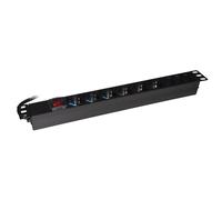 MULTIPRESA DA RACK 19" CON 6 PRESE UNIVERSALI + 3 PRESE C13 CON INTERRUTTORE SPI