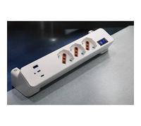 Multipresa Da Scrivania Con 3 Prese Bipasso/Schuko + USB-C USB-A 2500W