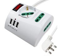 Multipresa da Scrivania con 3 Prese USB Max 3,1A Spina 10A 3 Prese Bipasso Con I
