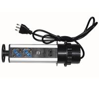LINK LKMPT02 Multipresa da Tavolo a Scomparsa con 2 Prese 16A Femmina ITA/Schuko, 1 Rj45, 1 Rj11, 2 USB, nero